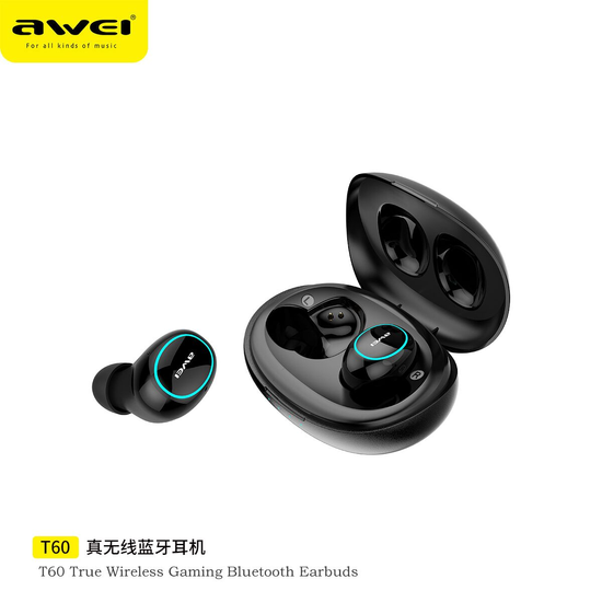 Awei T60 TWS Bluetooth Earbuds with blue breathing lights | Headphones ...