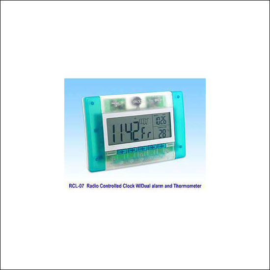 Big display radio controlled clock w/Dual alarm and thermometer (DCF