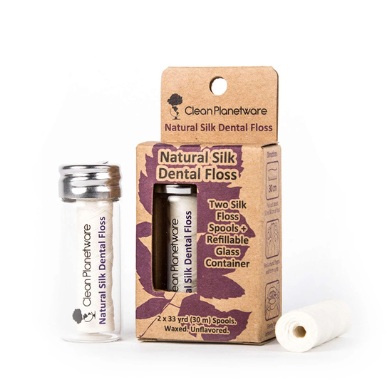 Biodegradable PLA Corn Starch Dental Floss with glass jar dispenser Health, Beauty and Baby Care