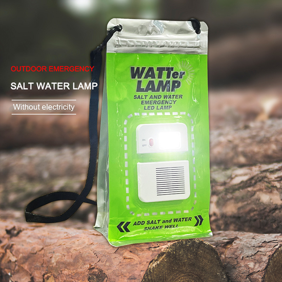 Salt Water Light, Portable Camping Lamp LED Light, No Battery Emergent Light For Outdoor Activities, Emergency Lights Outdoor Waterproof Lamps Reusable For Night