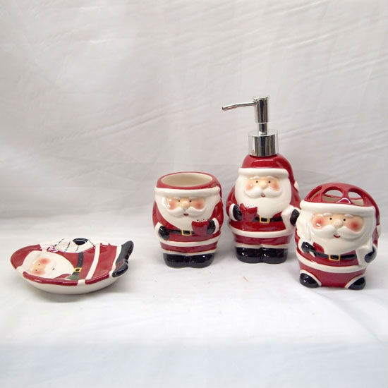 Ceramic Santa Bath Utensil Set Bathroom Fixtures & Accessories