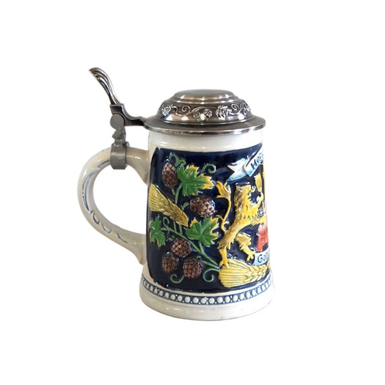 Ceramic Stein with Metal Etched Lid Home Products, Lights & Constructions