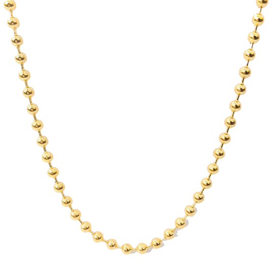 Classic IP Gold Plated 3mm “BALL” Chain in Stainless Steel with Lobster ...