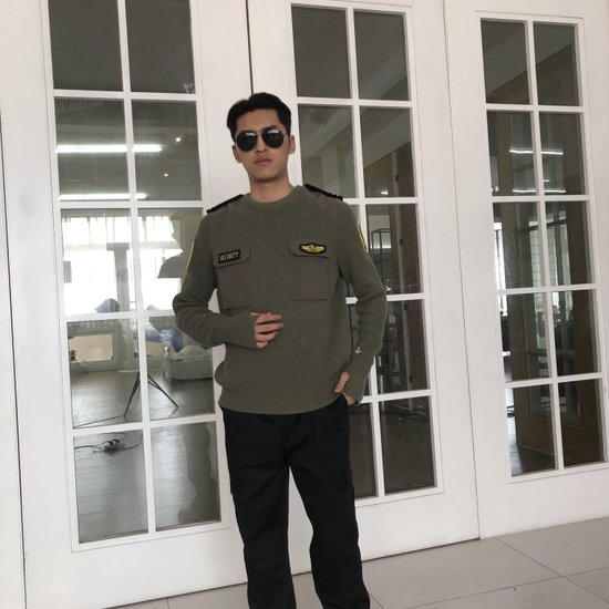 Custom Military Clothing Airport Uniforms Green Sweater For Police Suit