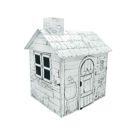 cardboard playhouse to colour