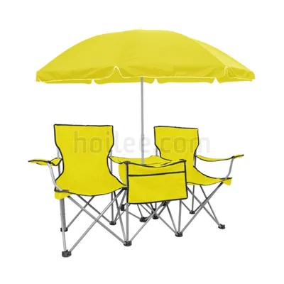 Double Seat with Umbrella Table Set