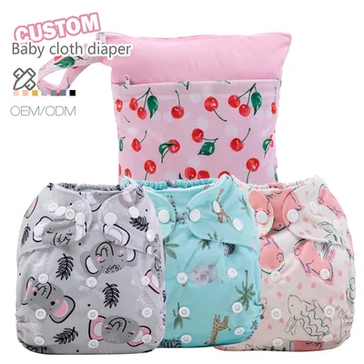 Durable diaper wet bag set solid or printed customized waterproof comfortable and breathable