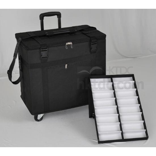 Eyewear Display Suitcase Salesman Sample Bag Eyeglass Storage Case with Wheels and Puller Bags