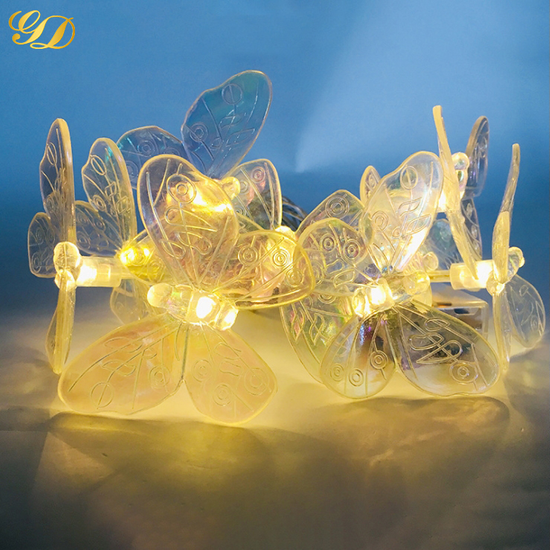 Butterfly Lights 10 LED String Battery Power Operated 2aa White Clear Set of 2 for sale online 