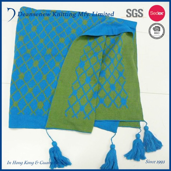 Fashion 100 Cotton Knit Jacquard Blanket Home Products, Lights