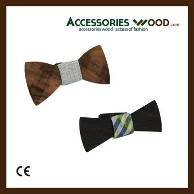 Fashion Handmade Natural Wooden Bow Tie for Men and Women with Gift Boxes, plain (100pcs/ctn)