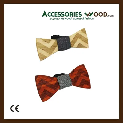 Fashion Handmade Natural Wooden Bow Tie for Men and Women with Gift Boxes, zipzap flat (100pcs/ctn)