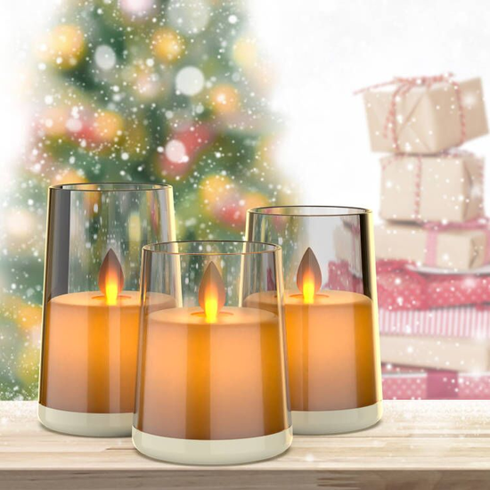 Flickering LED Candles, Real Wax with Moving Wick Effect Festive