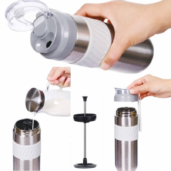 French Press Coffee Maker/Portable Thermos Bottle, 400ml Gifts