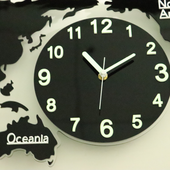 Glowing clock/Glowing world map clock/Glowinthedark world map wall