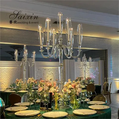 Gorgeous crystal candelabra for wedding centerpieces