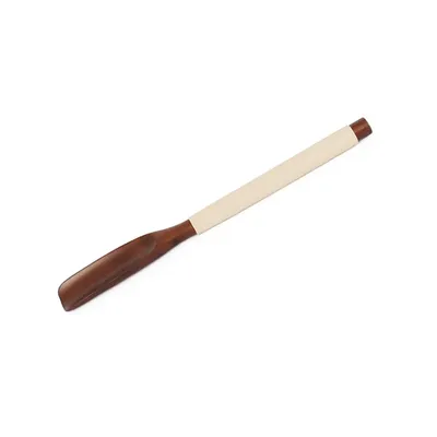 Handheld Durable Wooden Shoeshorn w/ Leather Grip