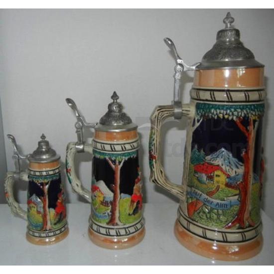 High Quality Porcelain Beer Mugs with Pewter Lid Home Products