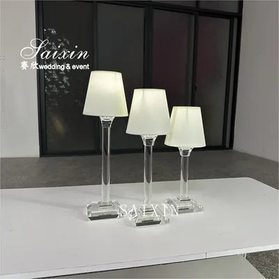 High quality 3 pcs set shade lamp crystal candle holder