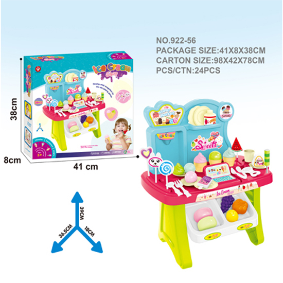 Kids Pretend play ice cream Table set Children Play set Plastic Dining ...