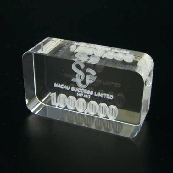 LaserEtched Crystal Paperweight Stationery Printing & Packaging