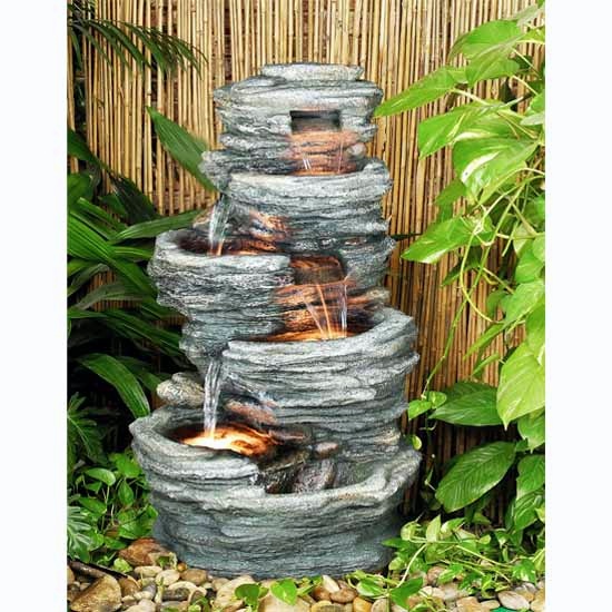 Lighted Polyresin Fountain | Home Products, Lights & Constructions