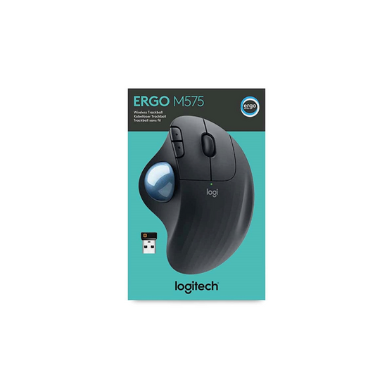 Logitech Ergo M575 Wireless Trackball Mouse (Black, 910005873