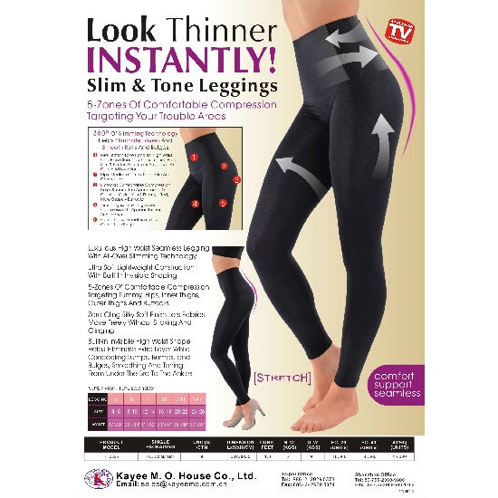 Look Thinner Instantly Slim Tone Leggings Fashion Clothing