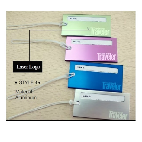 Luggage Tags Business Card Holder Aluminium Metal Travel ID Bag Tag for