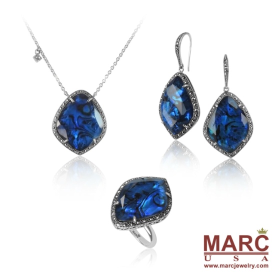 MARC Blue Abalone Jewelry Set Jewellery & Watch