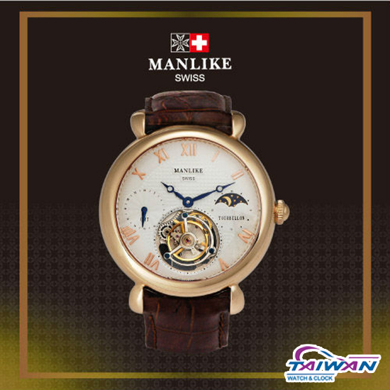 Manlike GMT Tourbillon Wristwatch Jewellery Watch