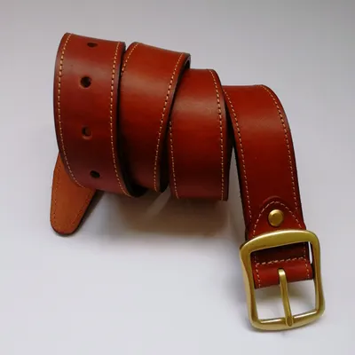 Men's 1ply Vegetable Cowhide Full Grain Italian Leather High Quality Leather Belt 