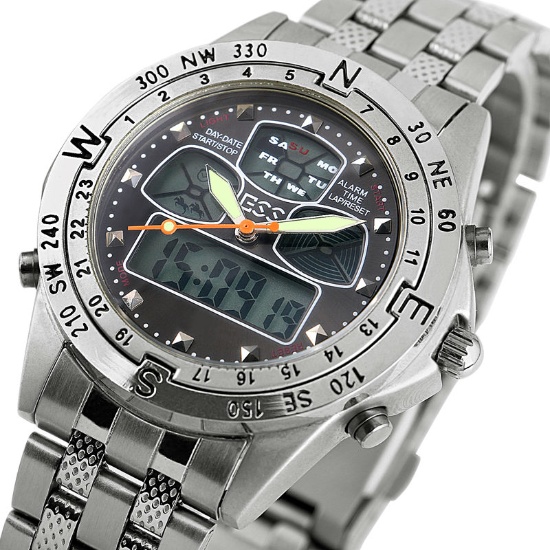 Digital watch with analog hands sale