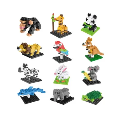 Mini Animal Building Blocks (Set of 12)
