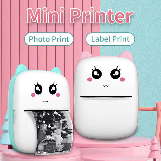 Mini Printer Portable Label Printer Sticker Wireless Inkless Self-adhesive Thermal Printer
