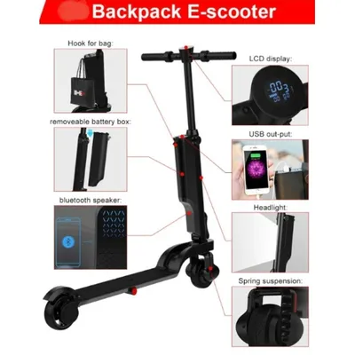 Multi-function Backpack Foldable E-scooter