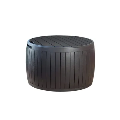 Natural Wood Style Round Outdoor Storage Table