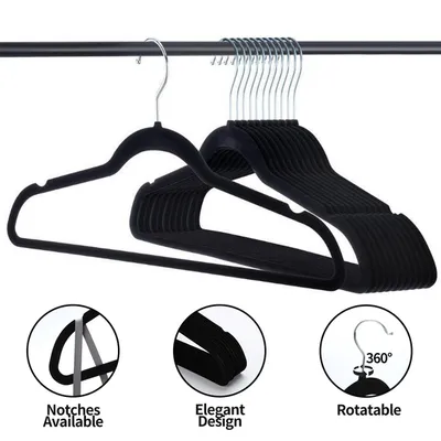 Nonslip velvet hangers
