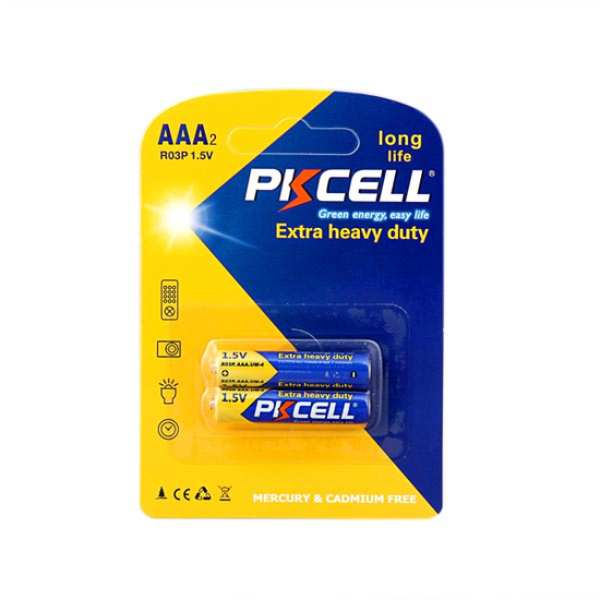 PKCELL 1.5V Zinc Carbon UM4 R03P AAA Dry Batteries For Remote Control ...