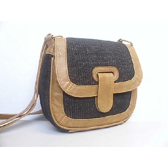 black straw cross body bag