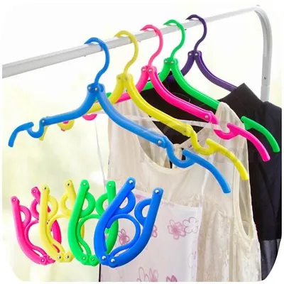 Plastic Colorful Folding Travel Clothes Hanger