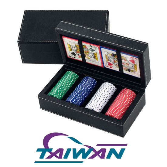 Poker Chip Set in Leather Case Party Supplies Gifts, Toys & Sports