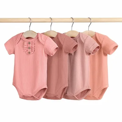 Premium Organic Cotton Baby Girl Bodysuit with Coconut Buttons & Lac Ruffled Trim  95% GOTS Organic Cotton 5% Spandex 210GSM 4x2 Rib Double Knit Luxury Details 