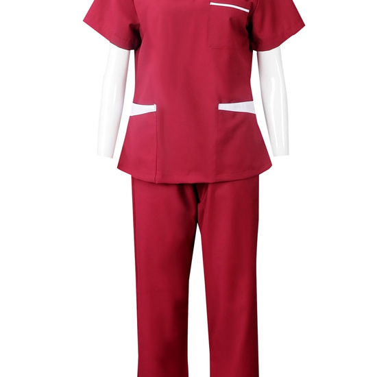 Premium Quality Hospital Uniforms Medical Scrubs Nurse Short Sleeve Jacket  Red Scrub Suit for Women Nurse Uniform, Functional Wear