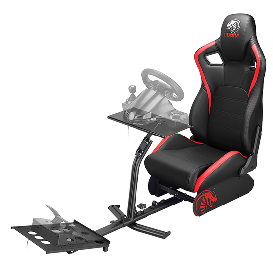 Premium racing simulator chair with carbon steel stand for gaming