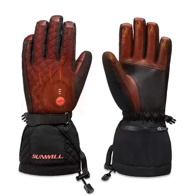 Professional factory 7.4V Rechargeable Lithium Battery Heated Gloves with Fingers and Back Hand Heated Glove