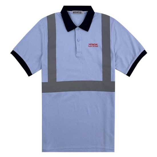 RPET Hi Visible Polo Shirts Reflective Material Safety Work Wear