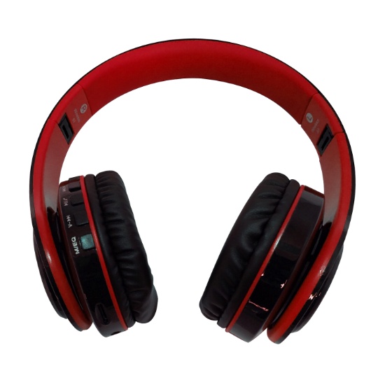 red bluetooth headphones
