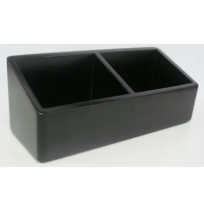 Remote Control Holder, Remote Caddy Organizer, Wooden Desk Case with 2 Compartments, Remote Control Holder for Table, Black Wooden Remote Caddy Remote Holder for Tabletop Desktop