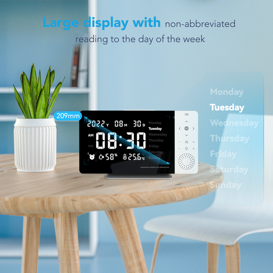 SMARTCUCKOO Smart Alarm Clock 8inch Large Display Bluetooth Talking